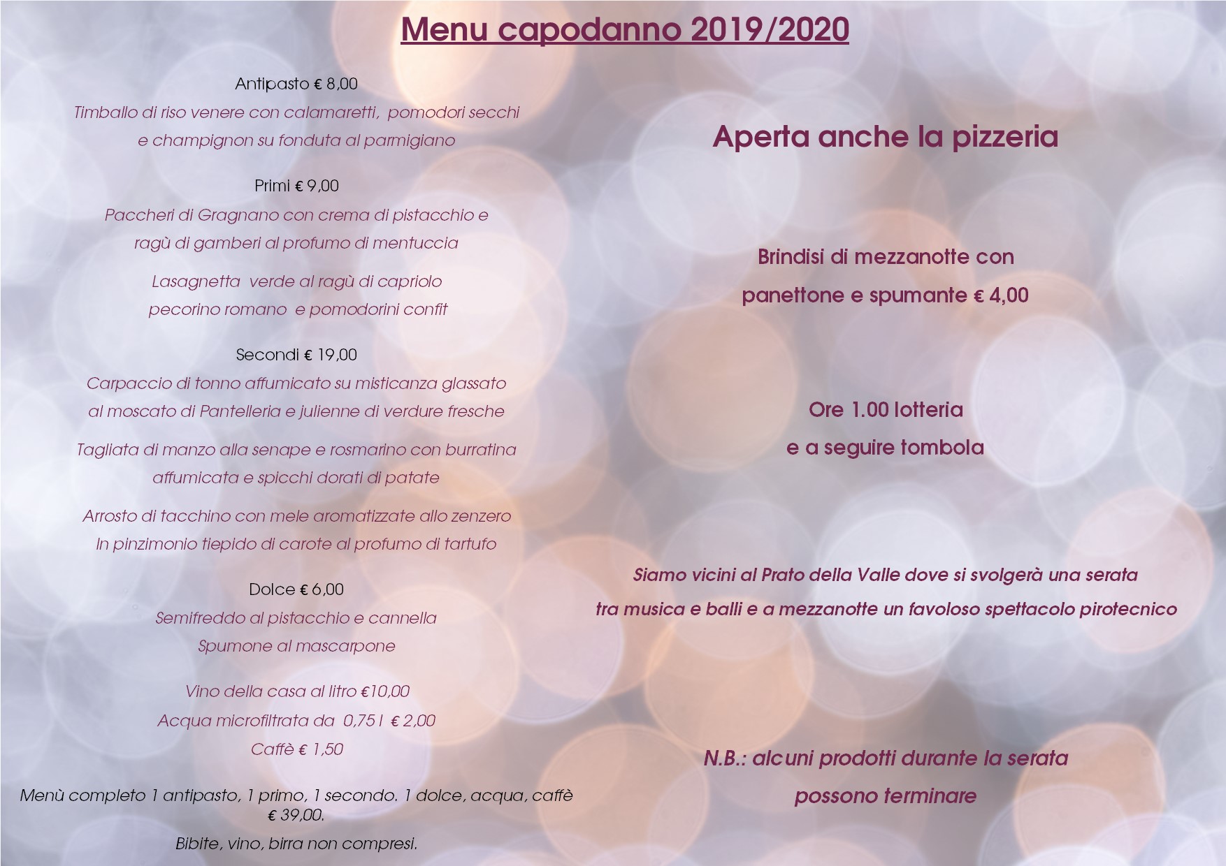 menu capodanno