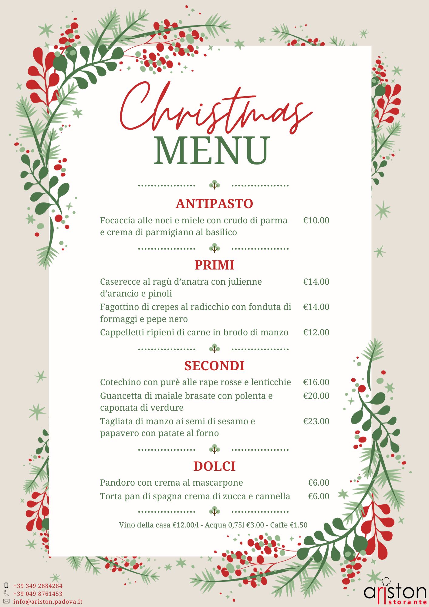 menu natale