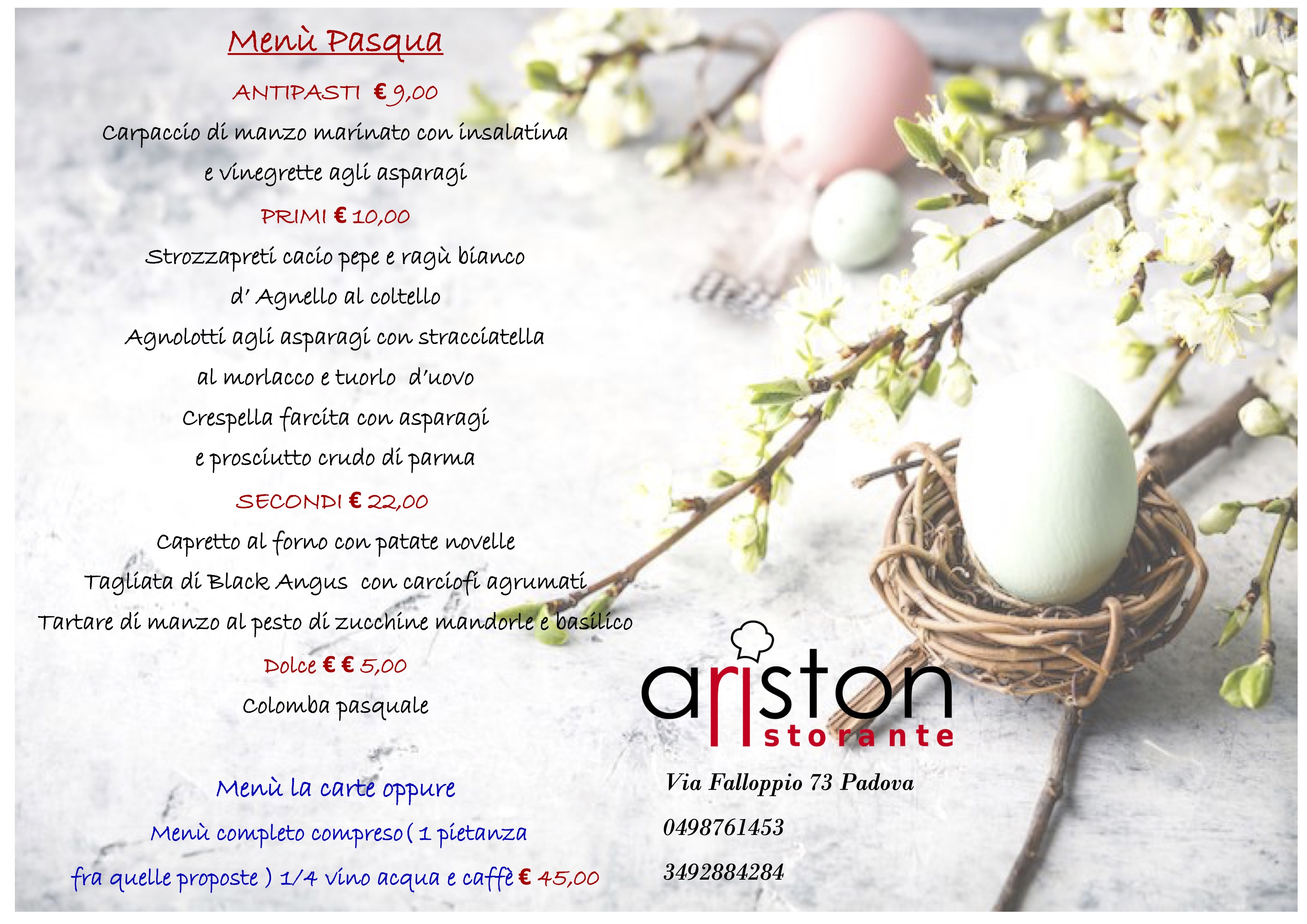 menu pasqua